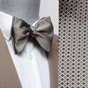 Men's Self tied Bow Tie Big Butterfly Bow tie SR597 Small Ornament Brown Blue‎